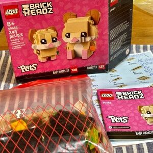 LEGO BRICK'H'EADZ Pets "Hamster & Baby Hamster" 40482 PREVIOUSLY assembled.